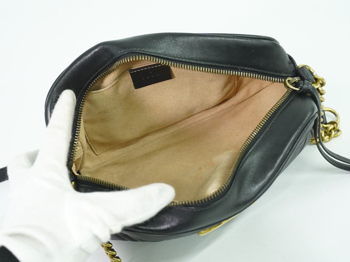 GUCCI GGマーモント ショルダーバッグ ブラック 447632