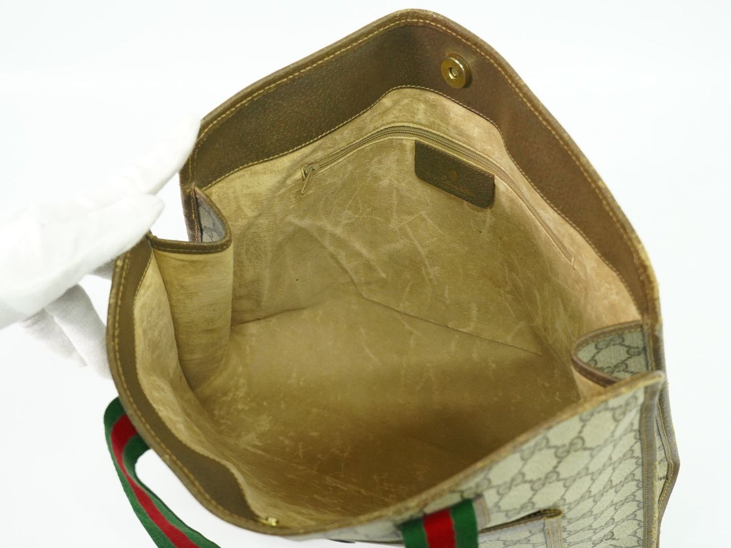 GUCCI オールドグッチ シェリーライン GGスプリーム トートバッグ ベージュ