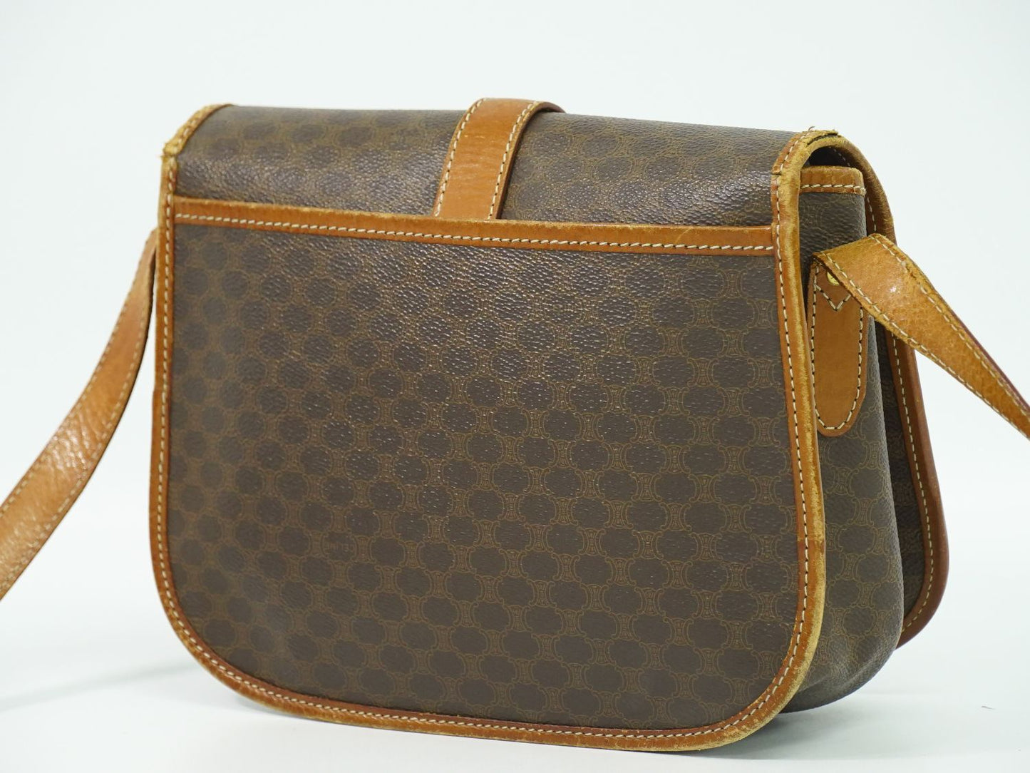 CELINE マカダム ショルダーバッグ ブラウン