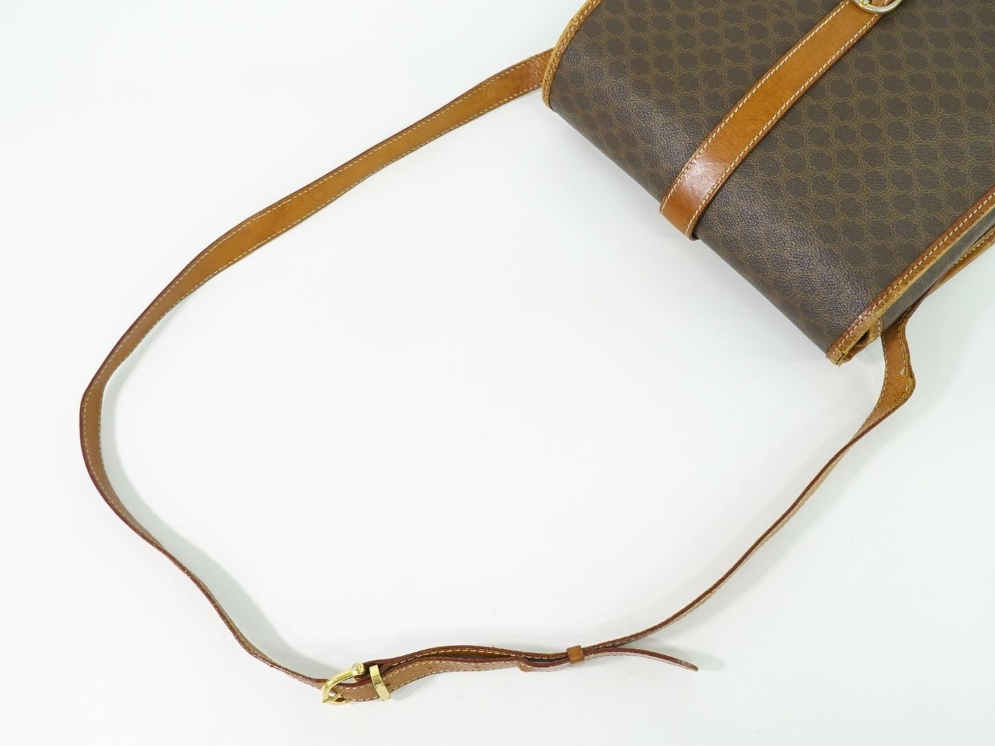CELINE マカダム ショルダーバッグ ブラウン