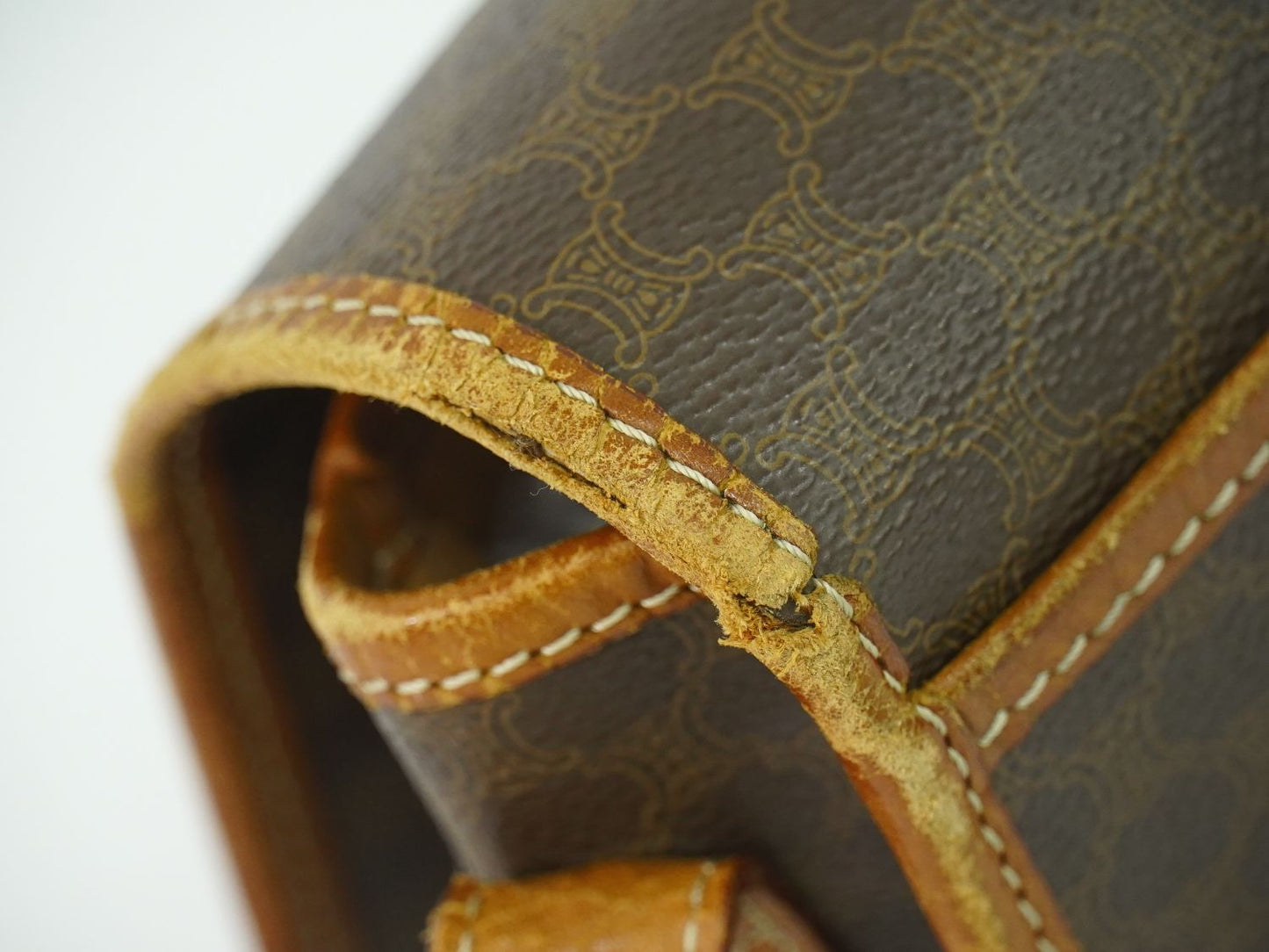 CELINE マカダム ショルダーバッグ ブラウン