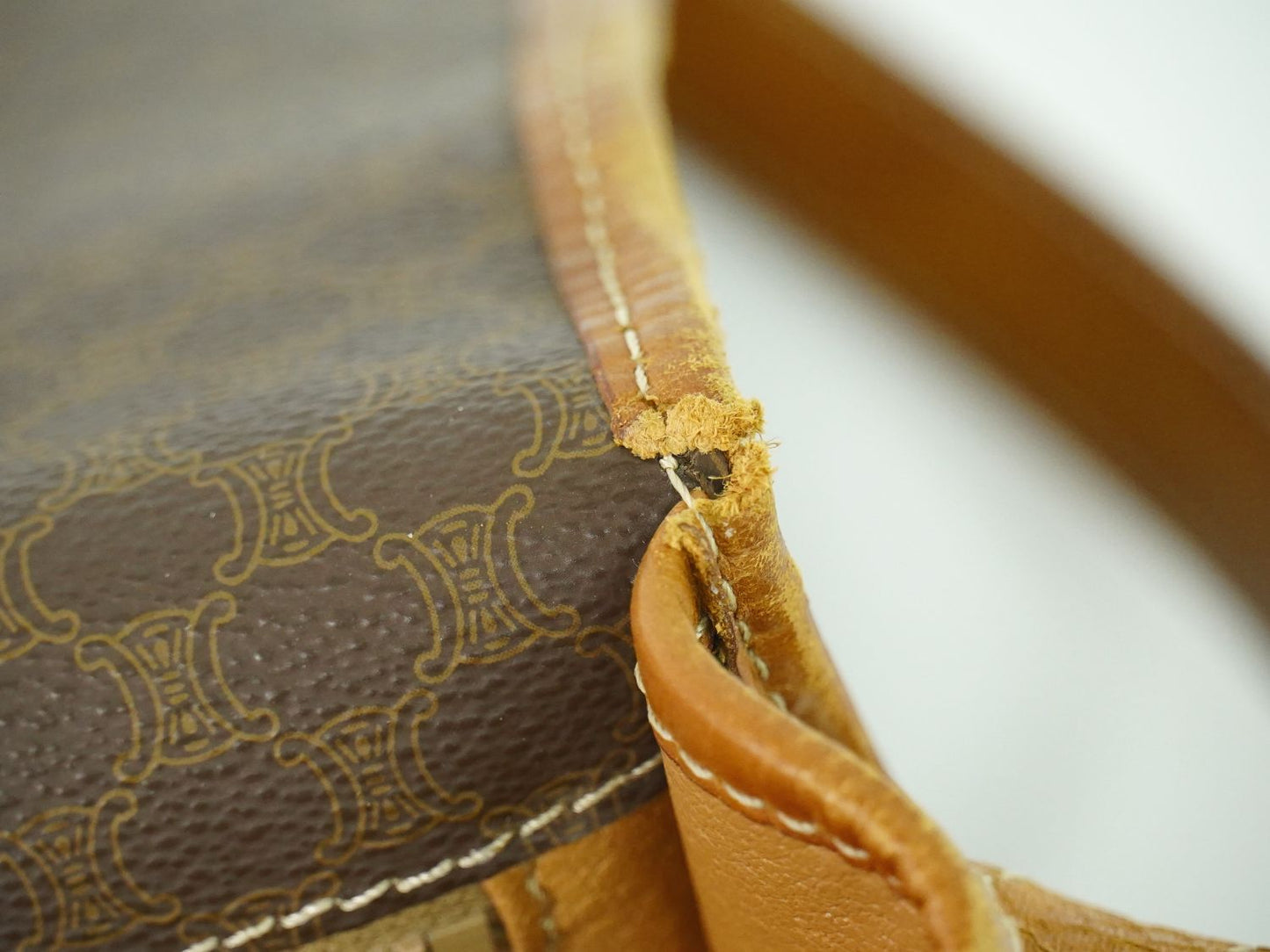CELINE マカダム ショルダーバッグ ブラウン