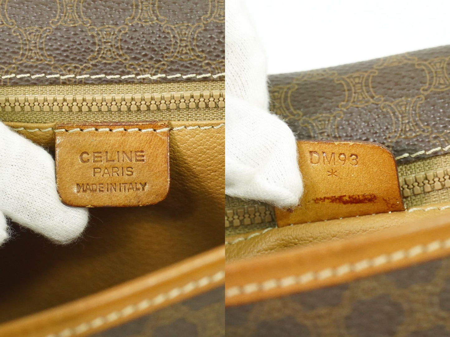 CELINE マカダム ショルダーバッグ ブラウン