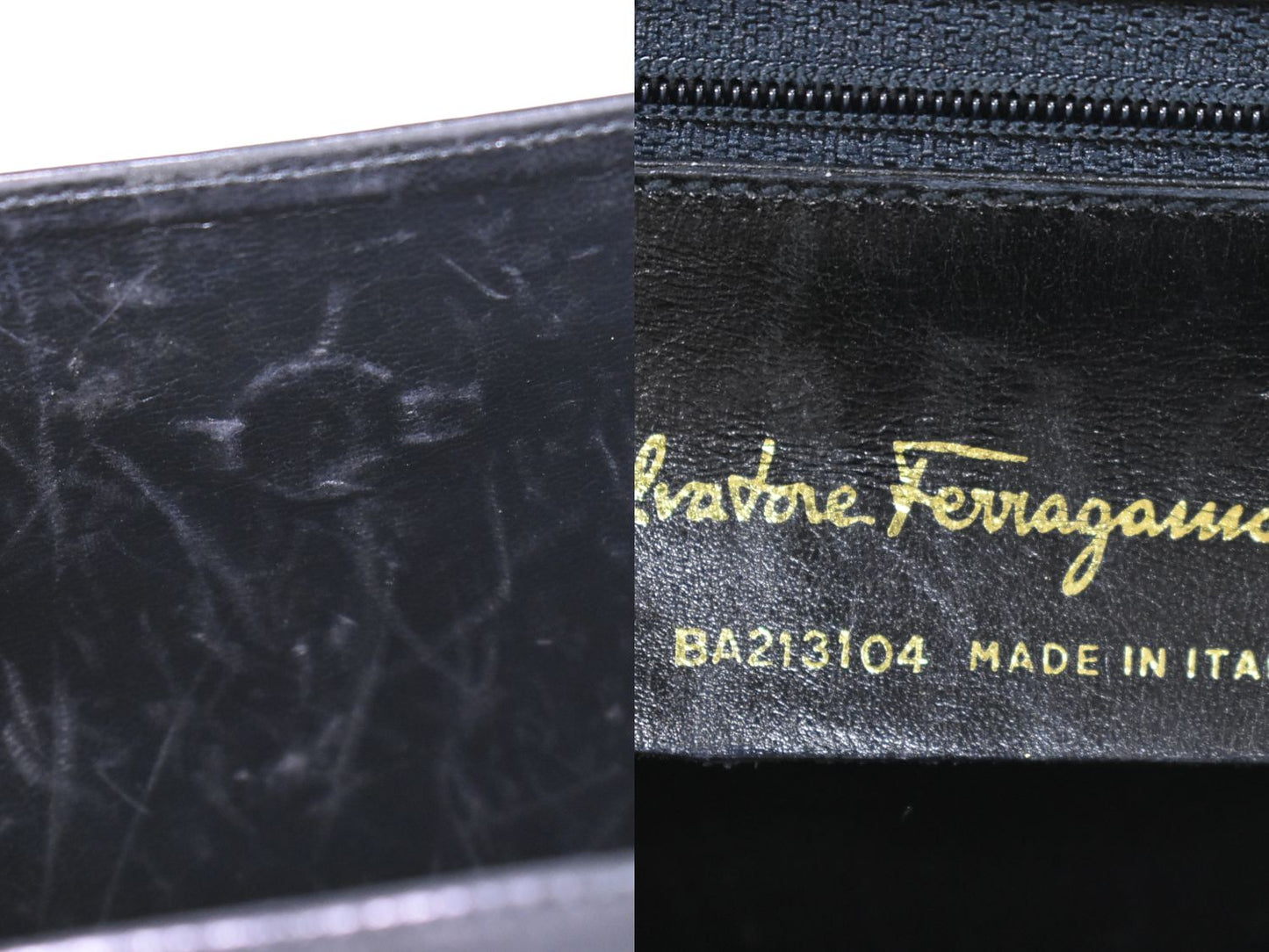 Salvatore Ferragamo ヴァラ 2WAY ショルダーバッグ ブラック