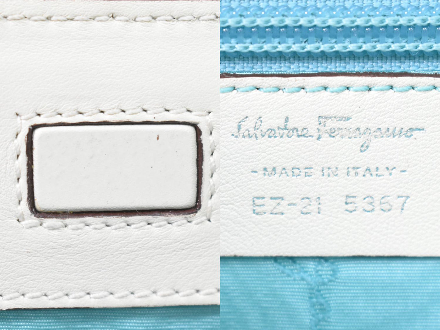 Salvatore Ferragamo ガンチーニ 2WAY ショルダーバッグ ホワイト ブラウン