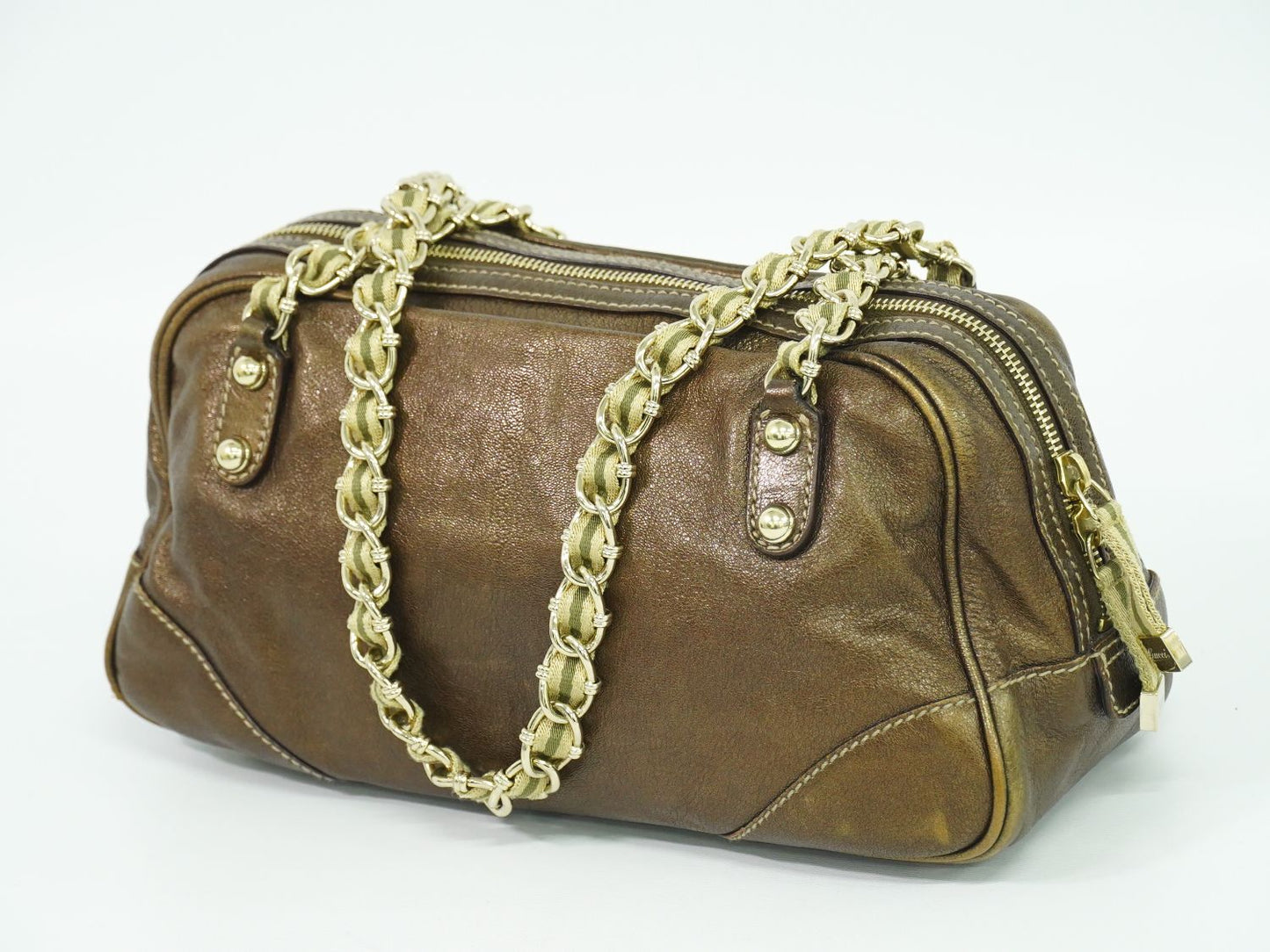 GUCCI ショルダーバッグ メタリックブラウン 152462