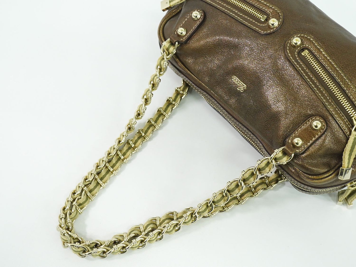 GUCCI ショルダーバッグ メタリックブラウン 152462