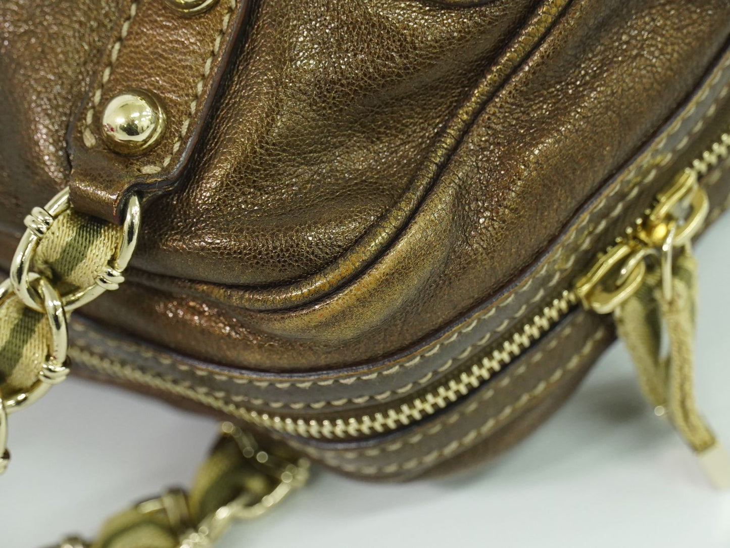 GUCCI ショルダーバッグ メタリックブラウン 152462