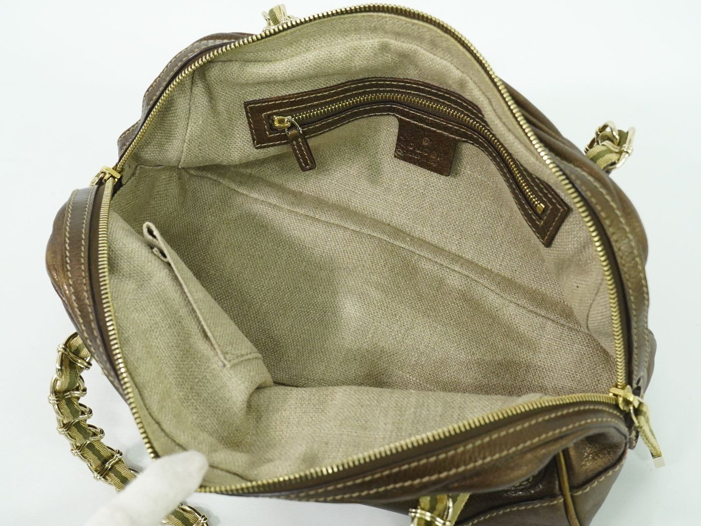 GUCCI ショルダーバッグ メタリックブラウン 152462
