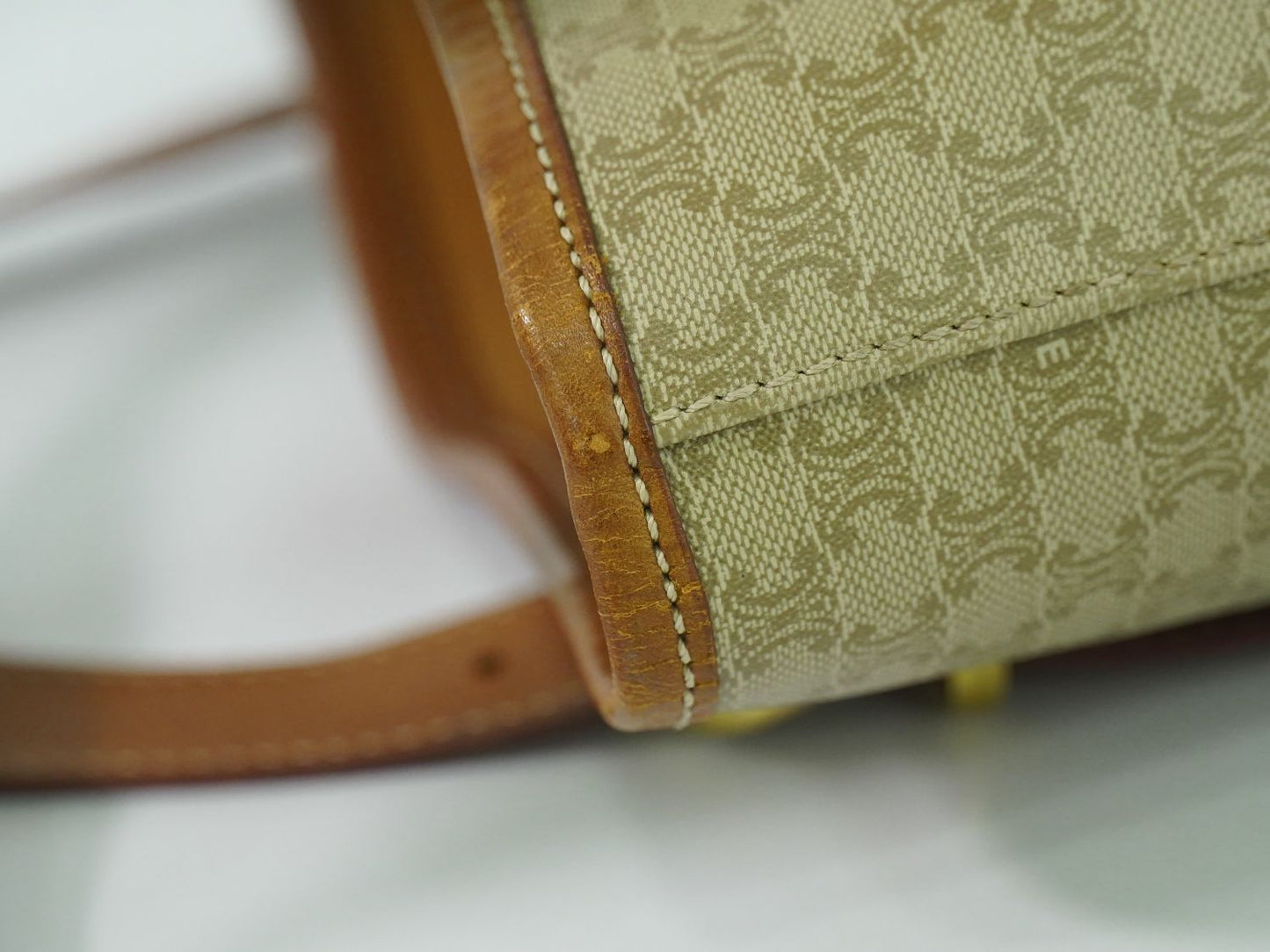 CELINE マカダム ショルダーバッグ ベージュ