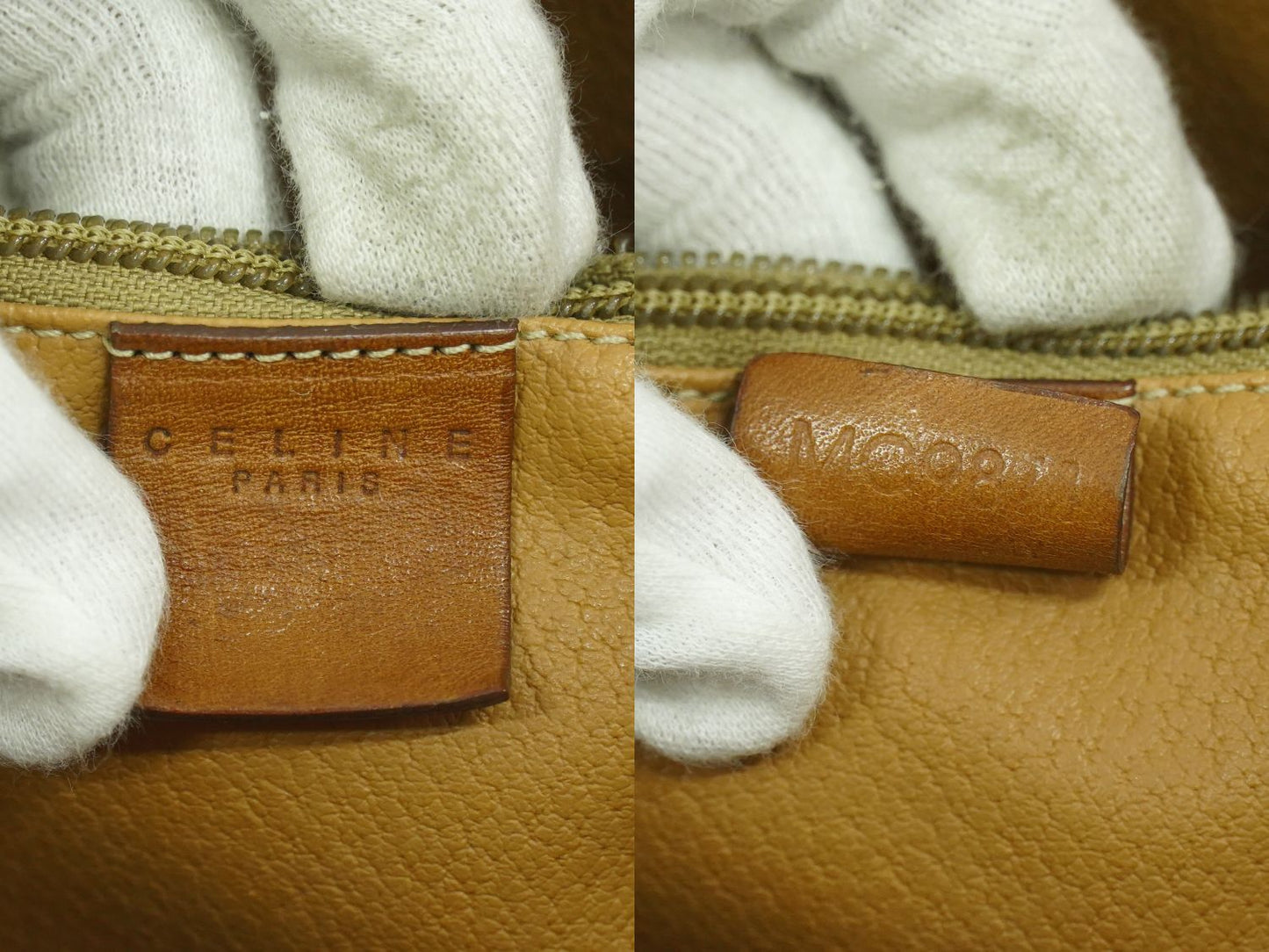 CELINE マカダム ショルダーバッグ ベージュ