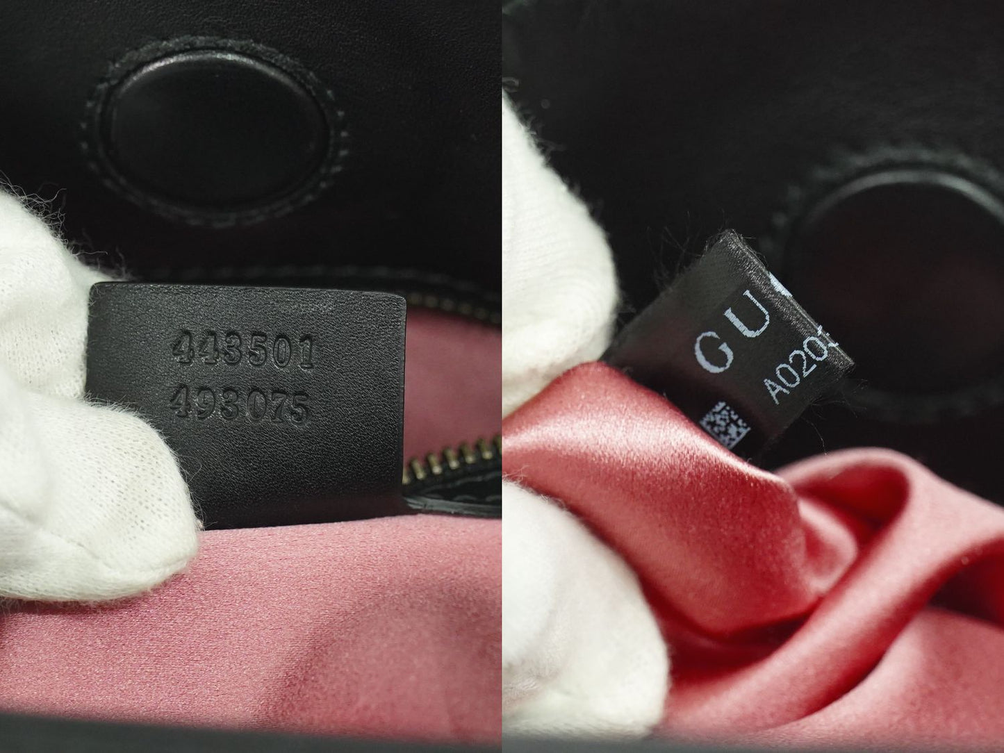GUCCI GGマーモント ショルダーバッグ ブラック ホワイト 443501