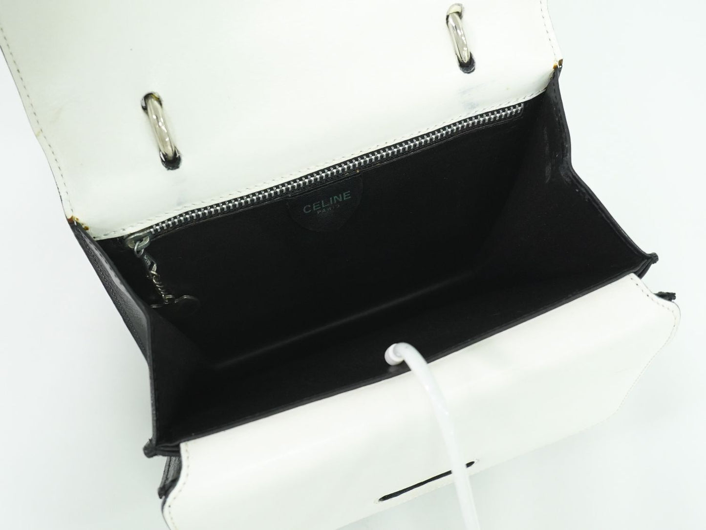 CELINE バイカラー ハンドバッグ ブラック ホワイト