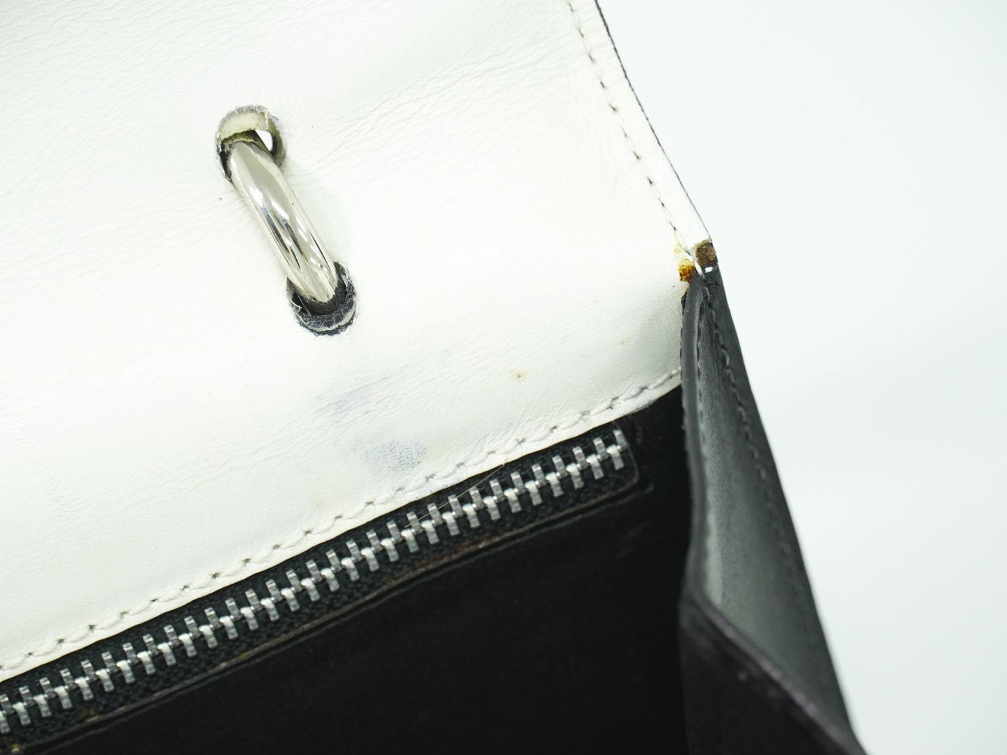 CELINE バイカラー ハンドバッグ ブラック ホワイト