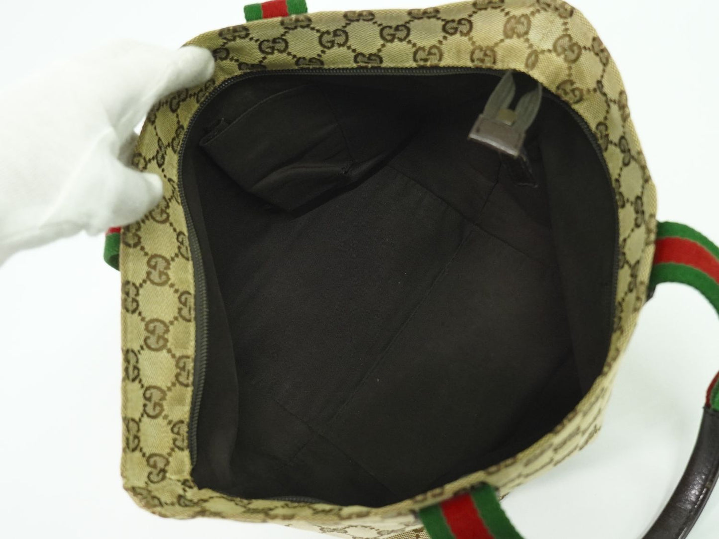 GUCCI シェリーライン ハンドバッグ ベージュ ブラウン 131228