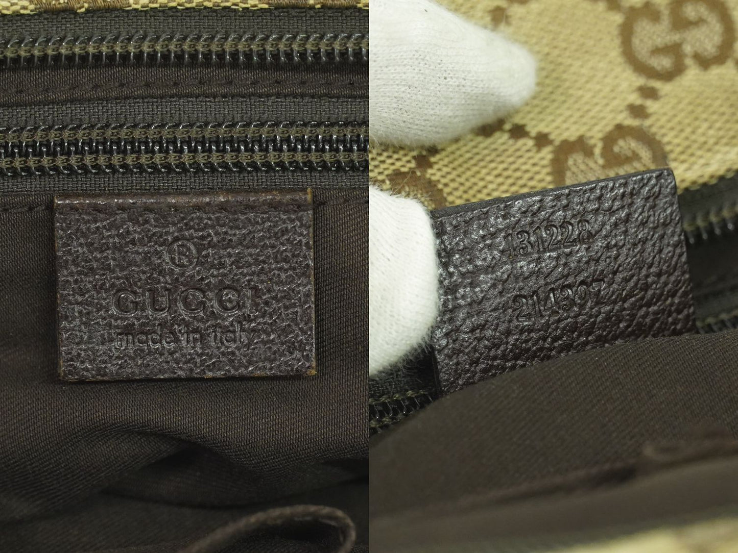 GUCCI シェリーライン ハンドバッグ ベージュ ブラウン 131228