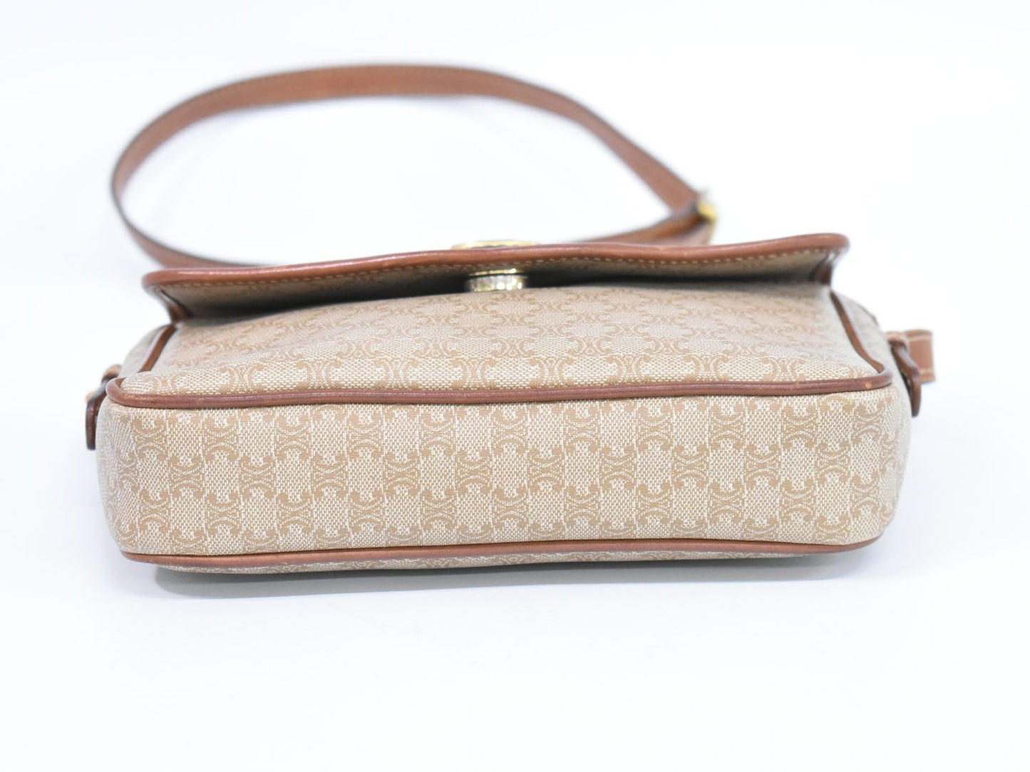 CELINE マカダム ショルダーバッグ ベージュ