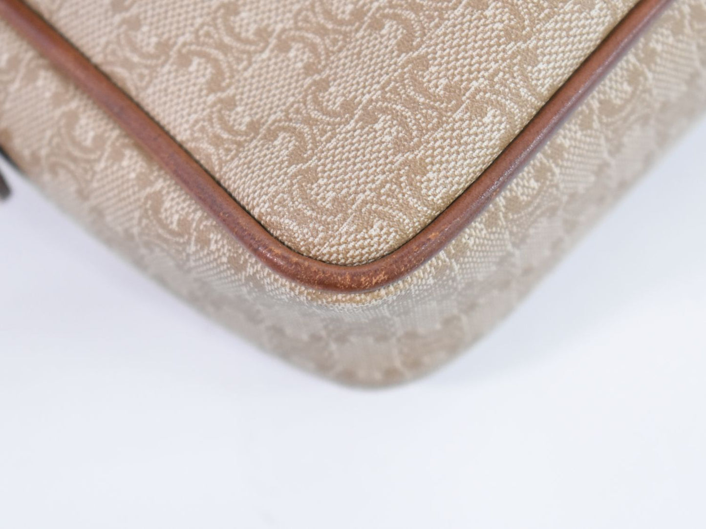 CELINE マカダム ショルダーバッグ ベージュ