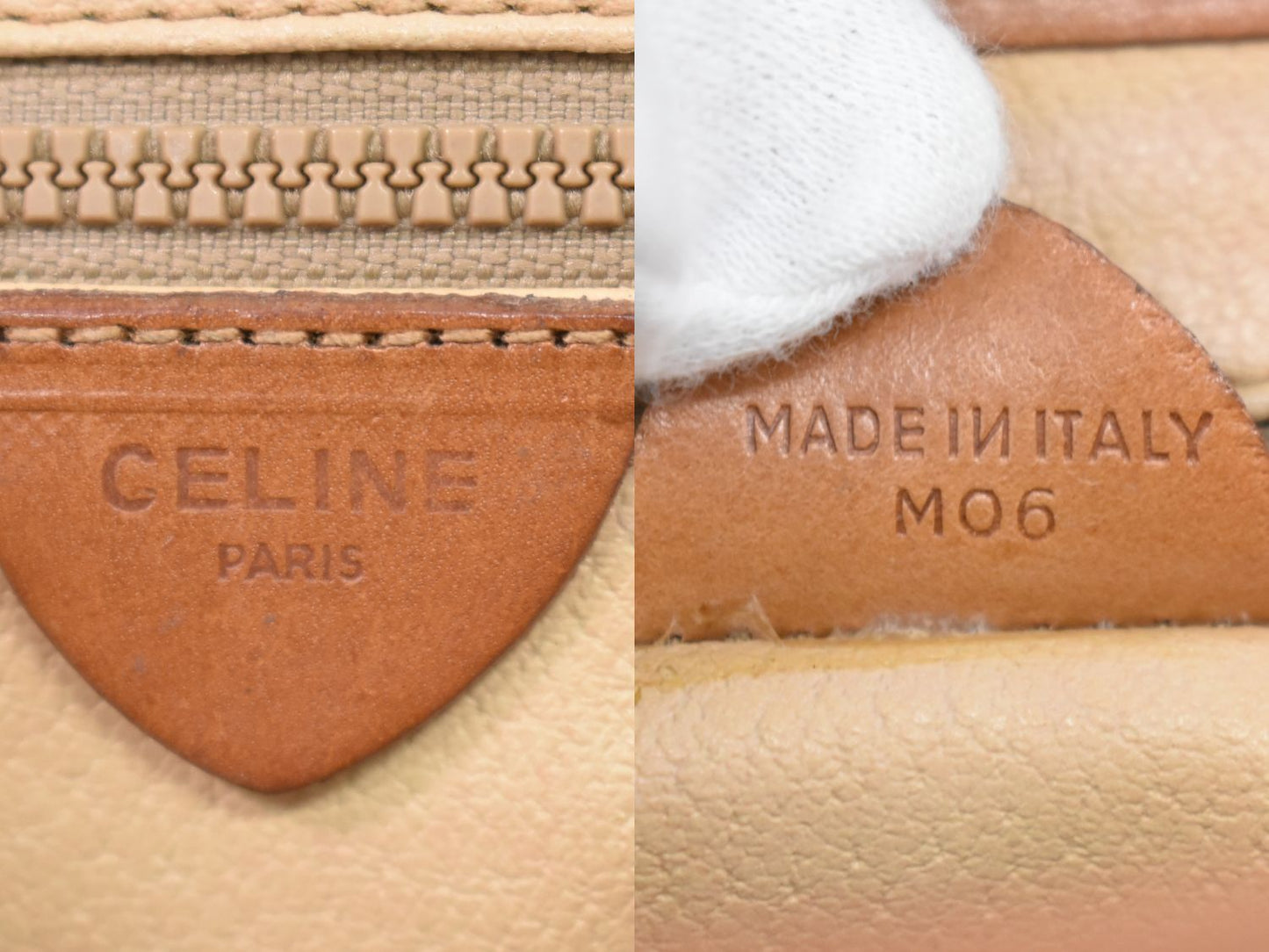 CELINE マカダム ショルダーバッグ ベージュ