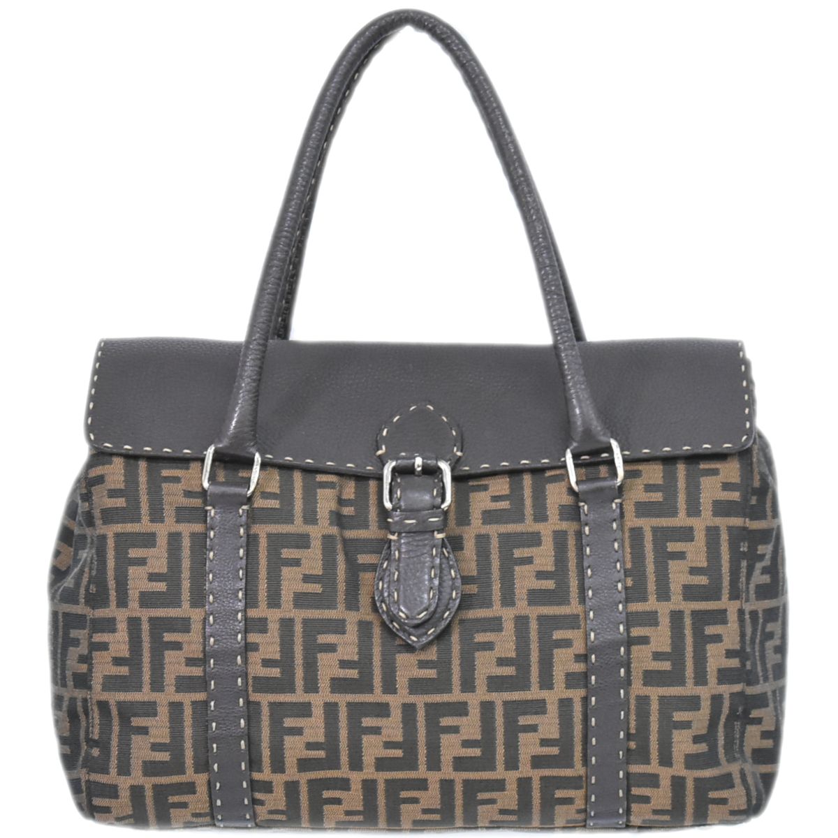 FENDI セレリア ズッカ トートバッグ ブラウン 8BR449