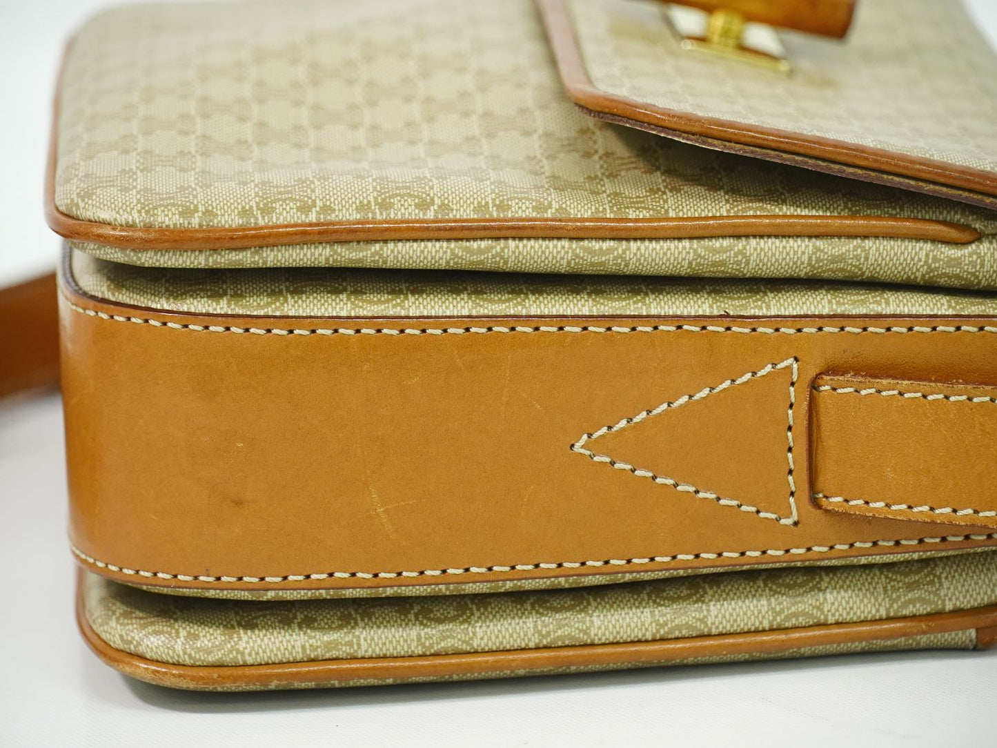 CELINE マカダム ショルダーバッグ ベージュ