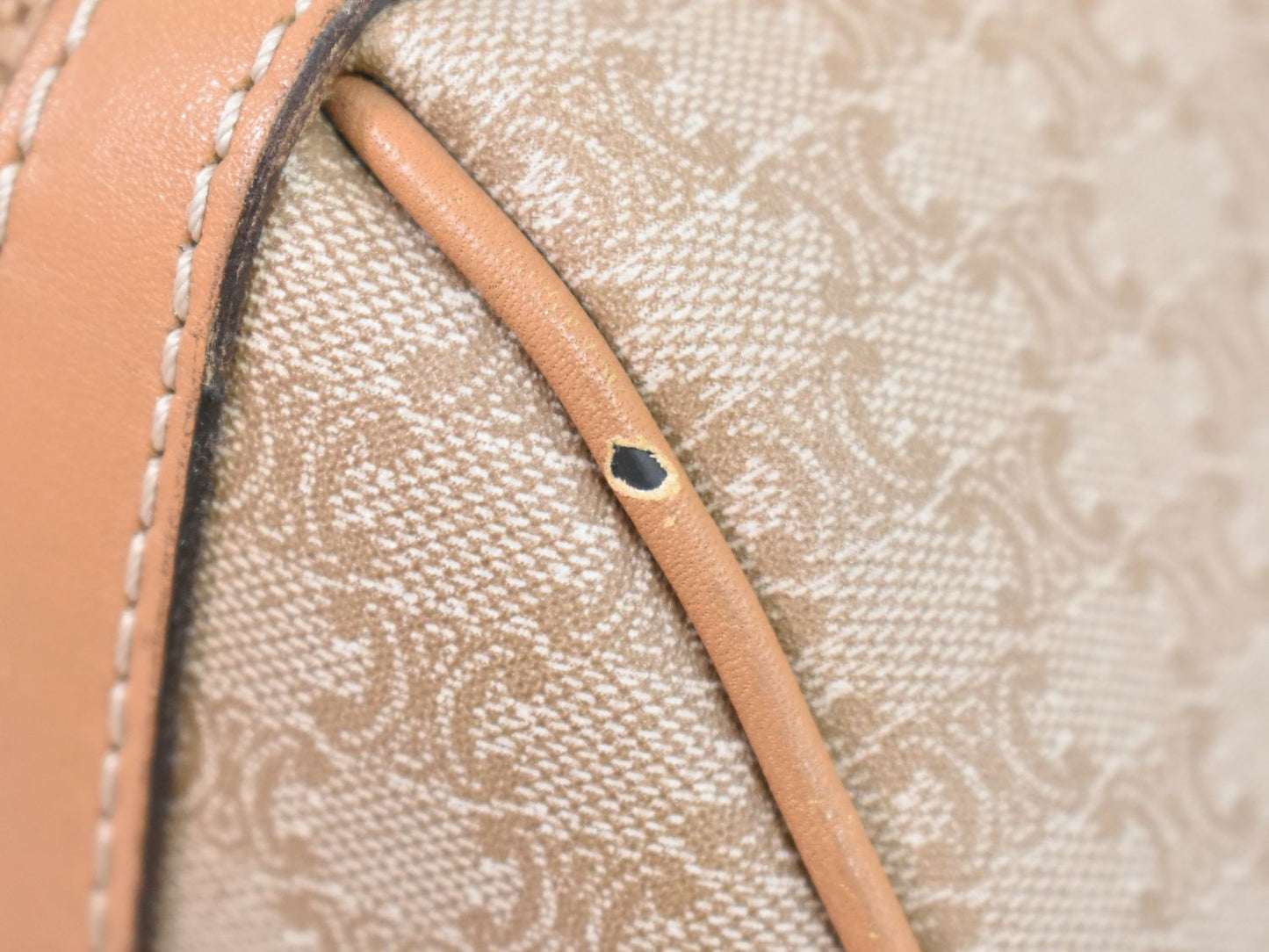 CELINE マカダム ボストンバッグ ベージュ