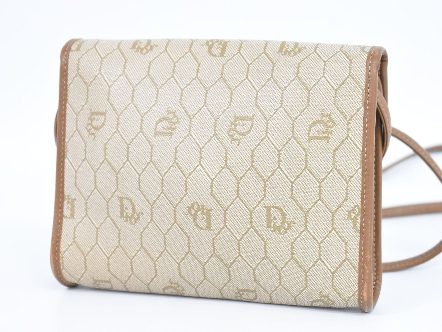 Christian Dior ハニカム柄 ショルダーバッグ ベージュ