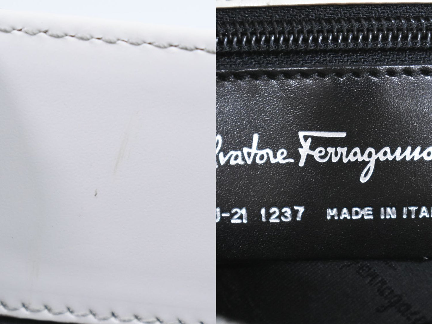 Salvatore Ferragamo ガンチーニ トートバッグ ベージュ ライトグレー