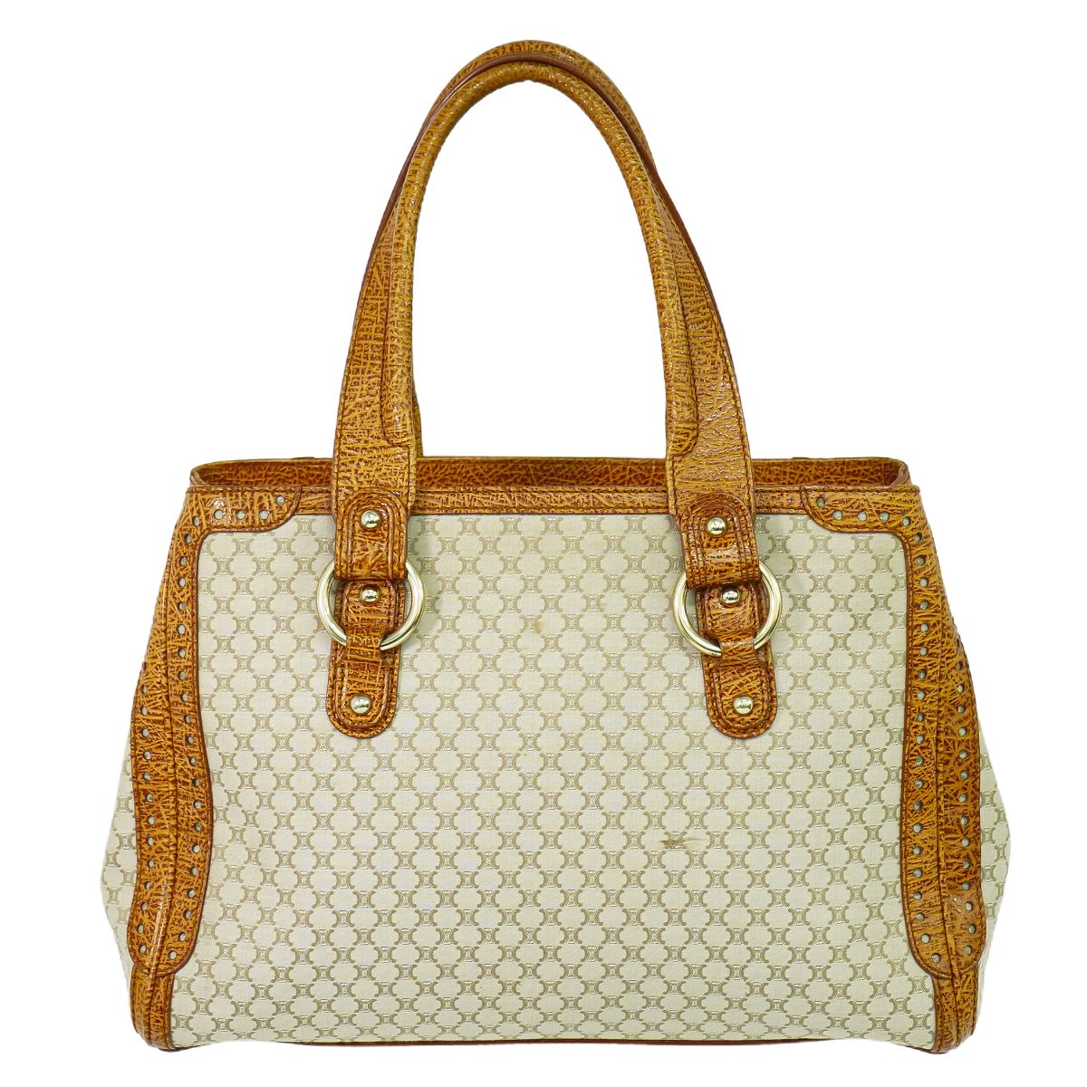 CELINE マカダム ショルダーバッグ ベージュ
