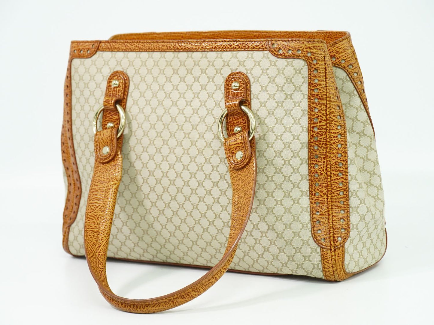 CELINE マカダム ショルダーバッグ ベージュ
