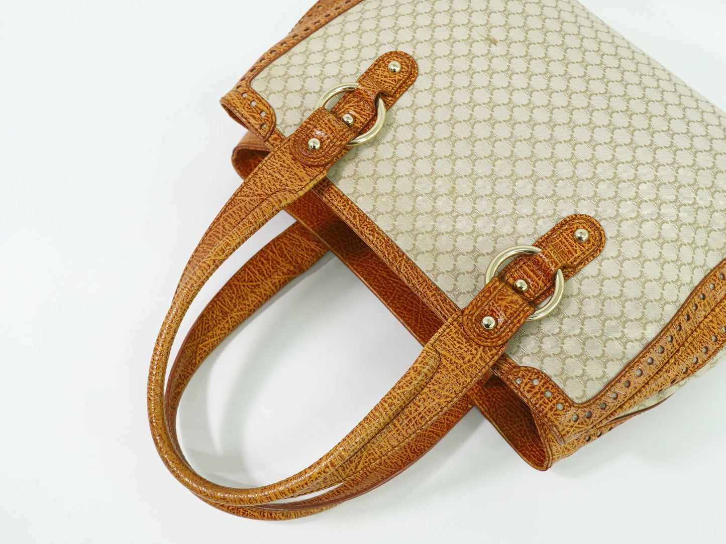CELINE マカダム ショルダーバッグ ベージュ