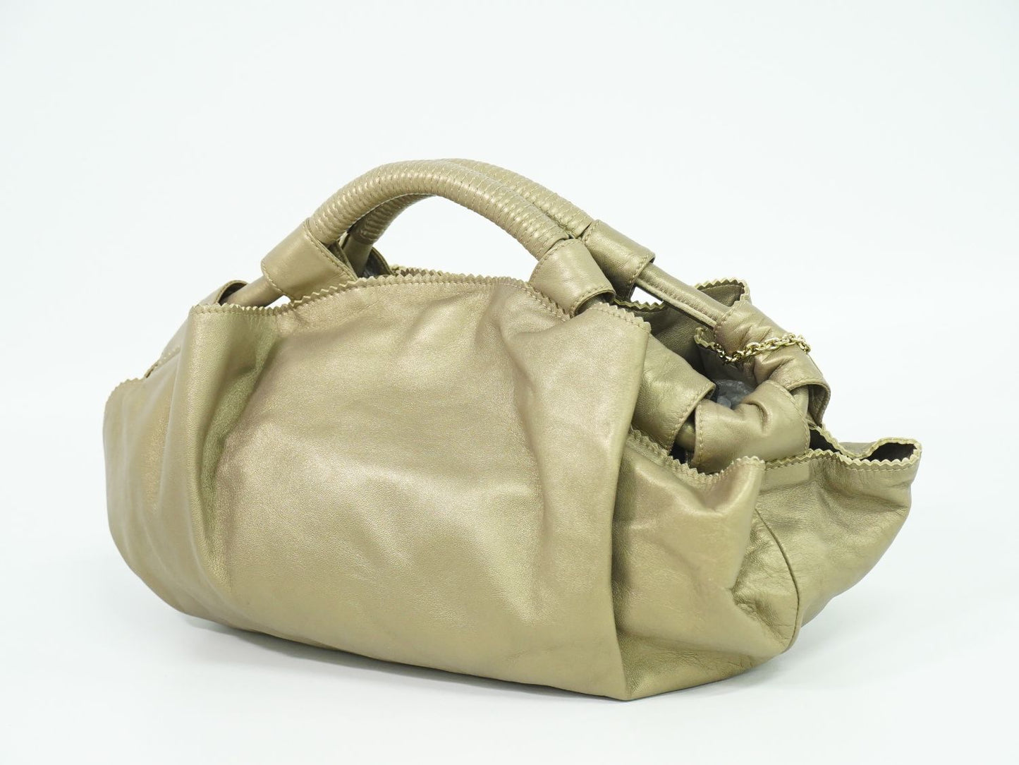 LOEWE ナッパアイレ ハンドバッグ ゴールド