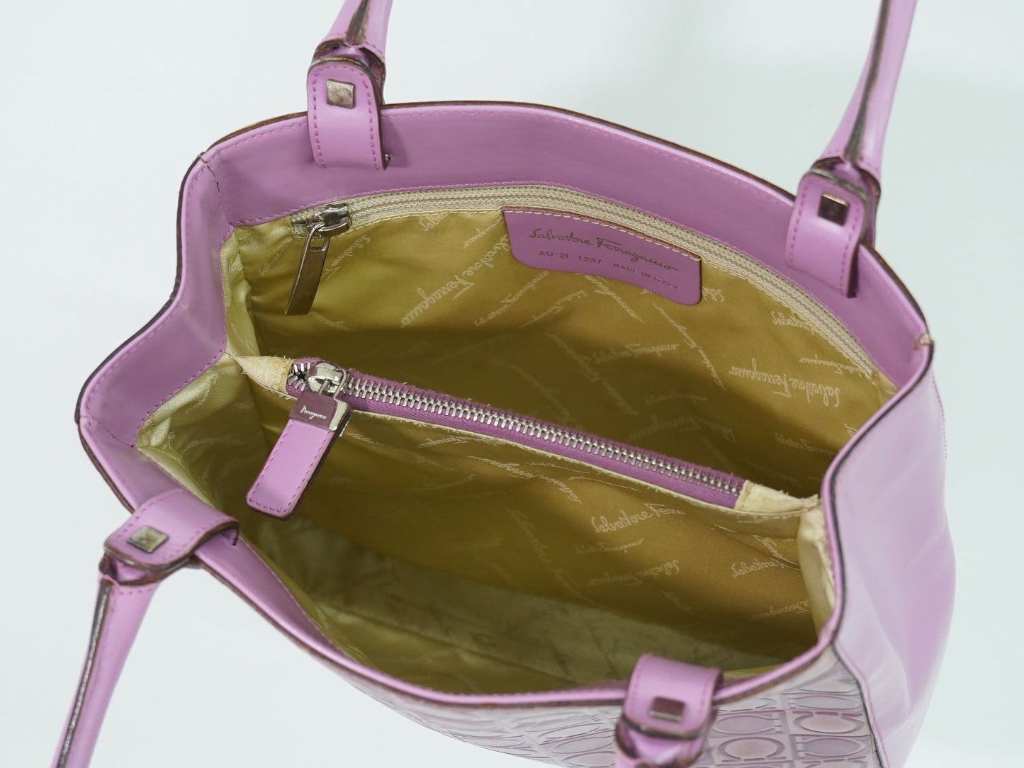 Salvatore Ferragamo ガンチーニ柄 トートバッグ ピンク パープル