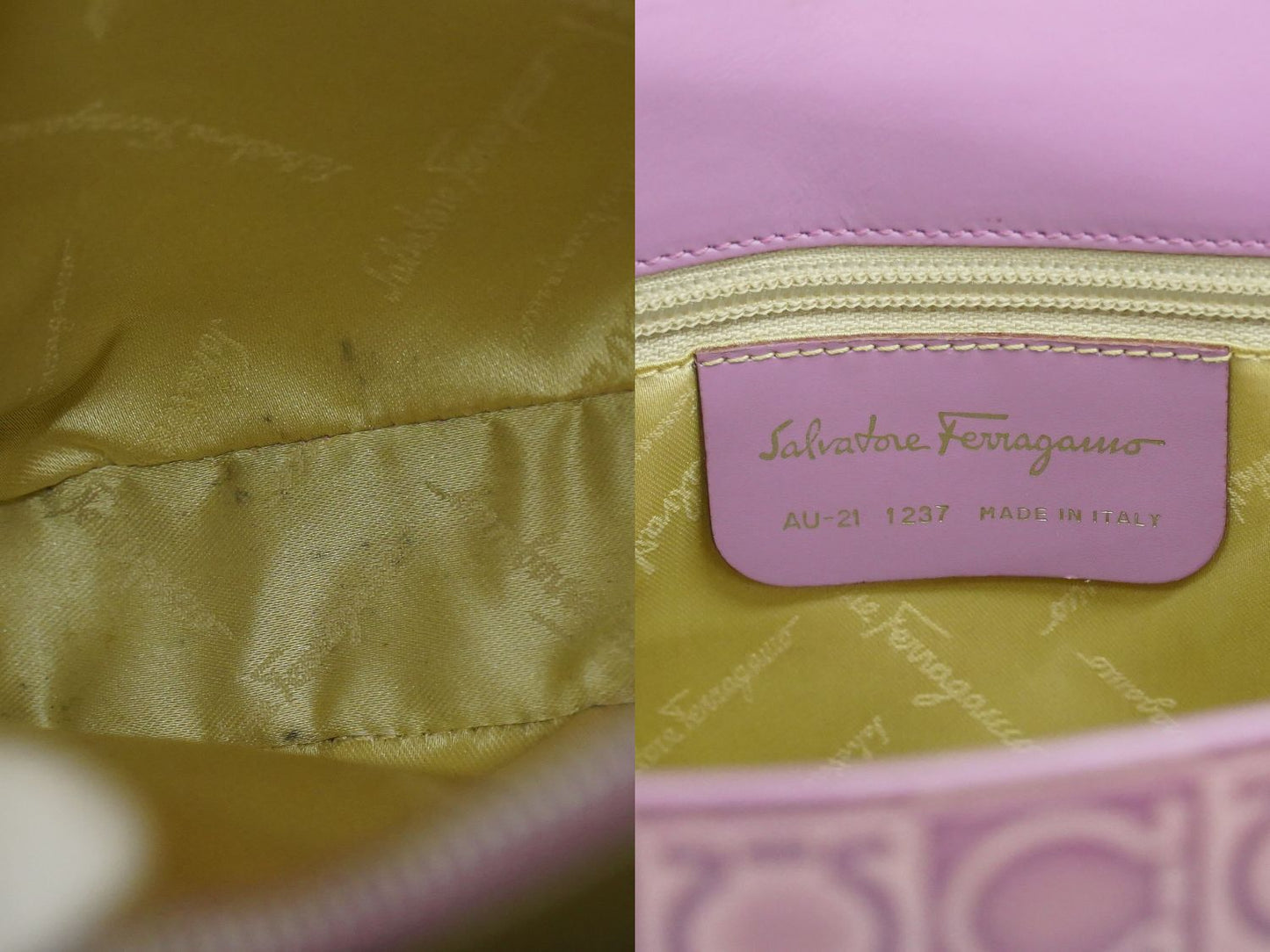 Salvatore Ferragamo ガンチーニ柄 トートバッグ ピンク パープル