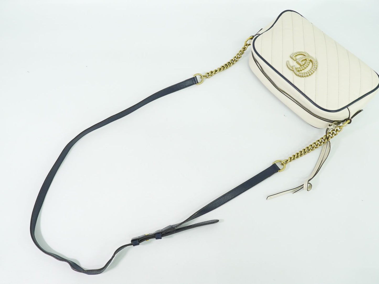 GUCCI GGマーモント ショルダーバッグ ホワイト 447632