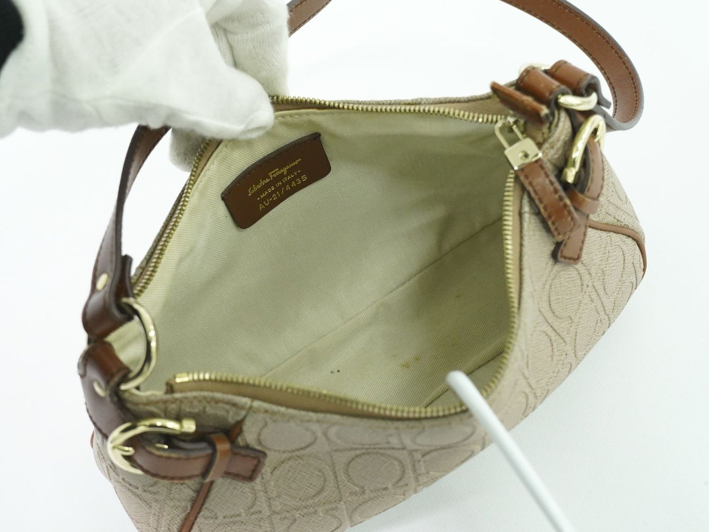 Salvatore Ferragamo アクセサリーポーチ ピンクベージュ