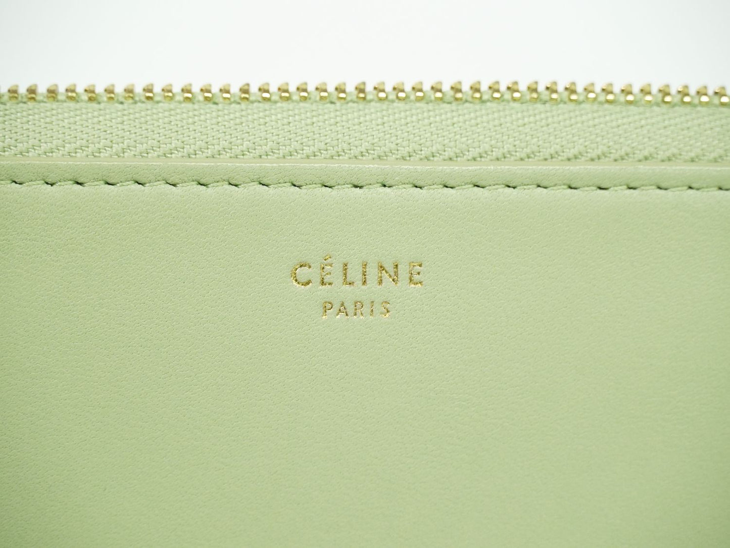 CELINE 長財布 ライトグリーン ブラック