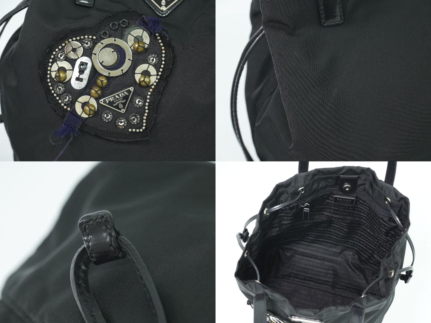 PRADA イブニング ハート トートバッグ ブラック