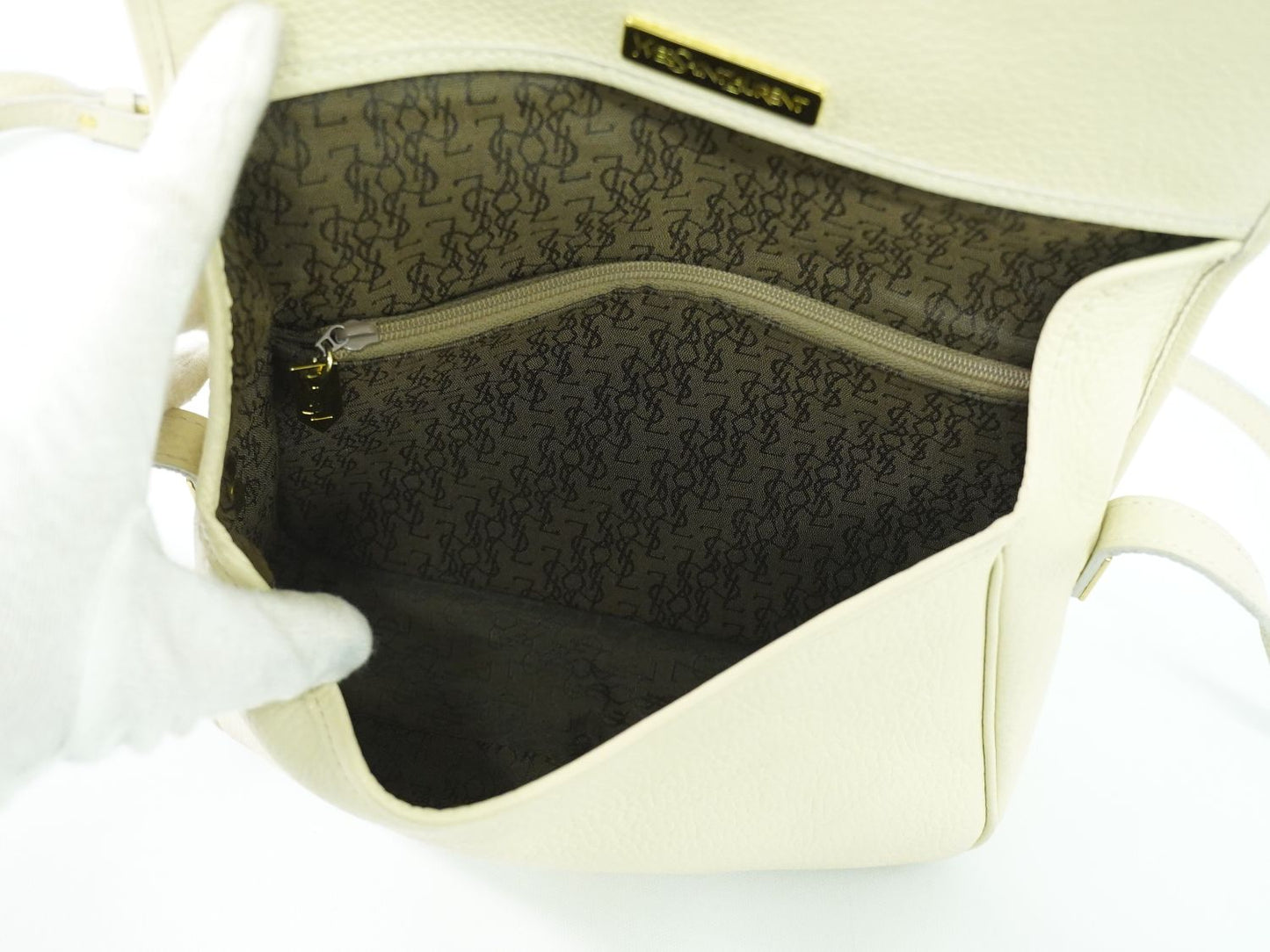 YVES SAINT LAURENT ショルダーバッグ クリーム