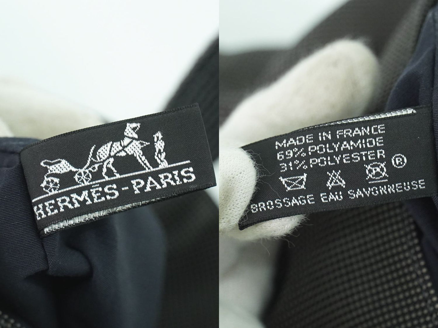 HERMES エールライン カバス トートバッグ グレー