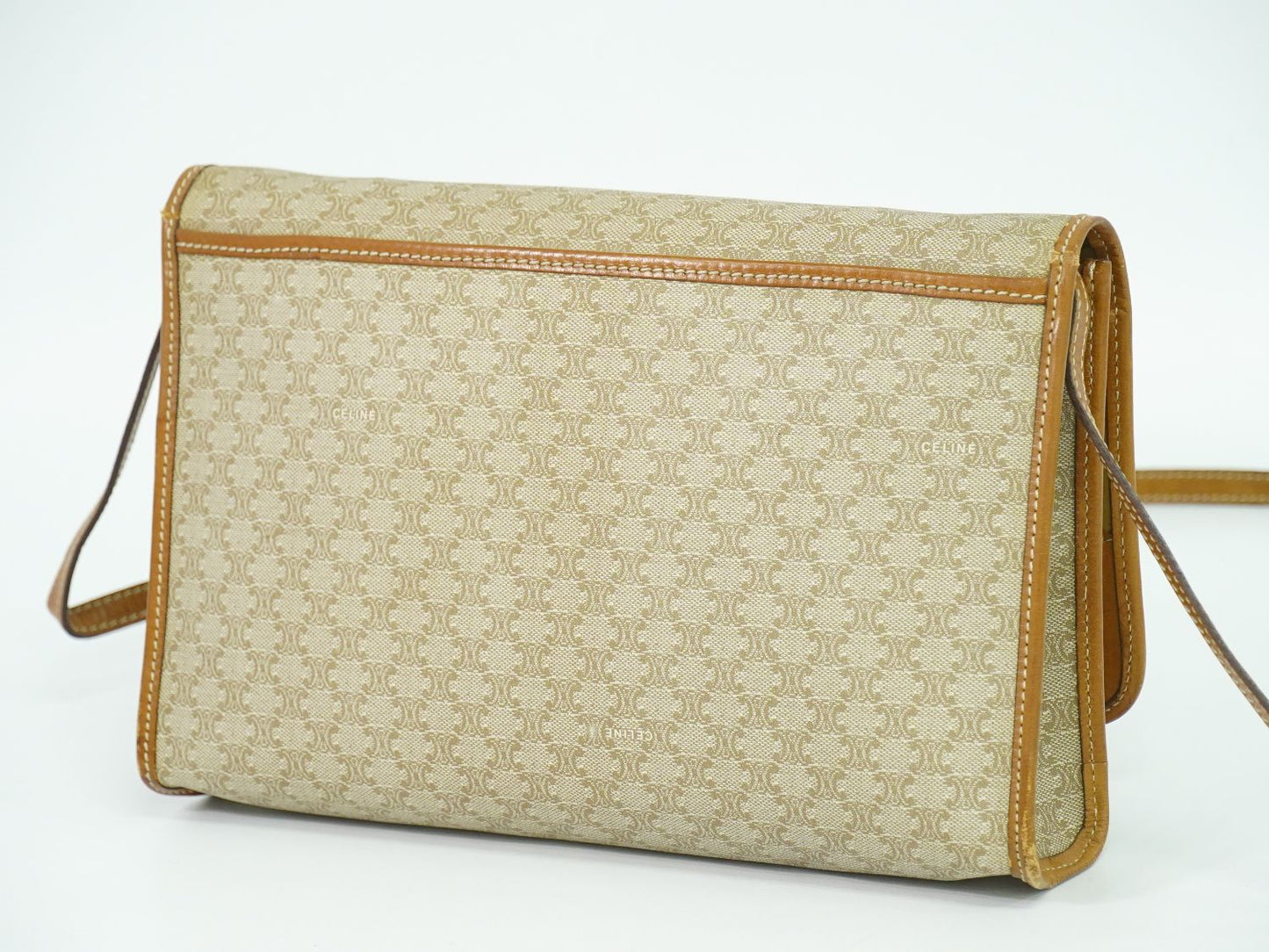CELINE マカダム 2WAY ショルダーバッグ ベージュ