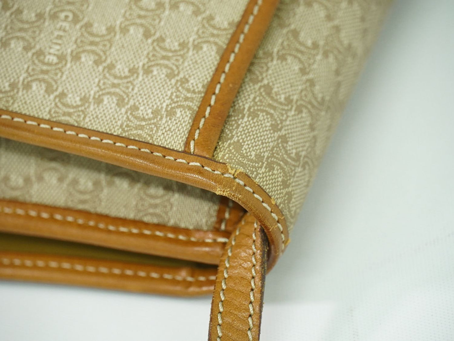 CELINE マカダム 2WAY ショルダーバッグ ベージュ