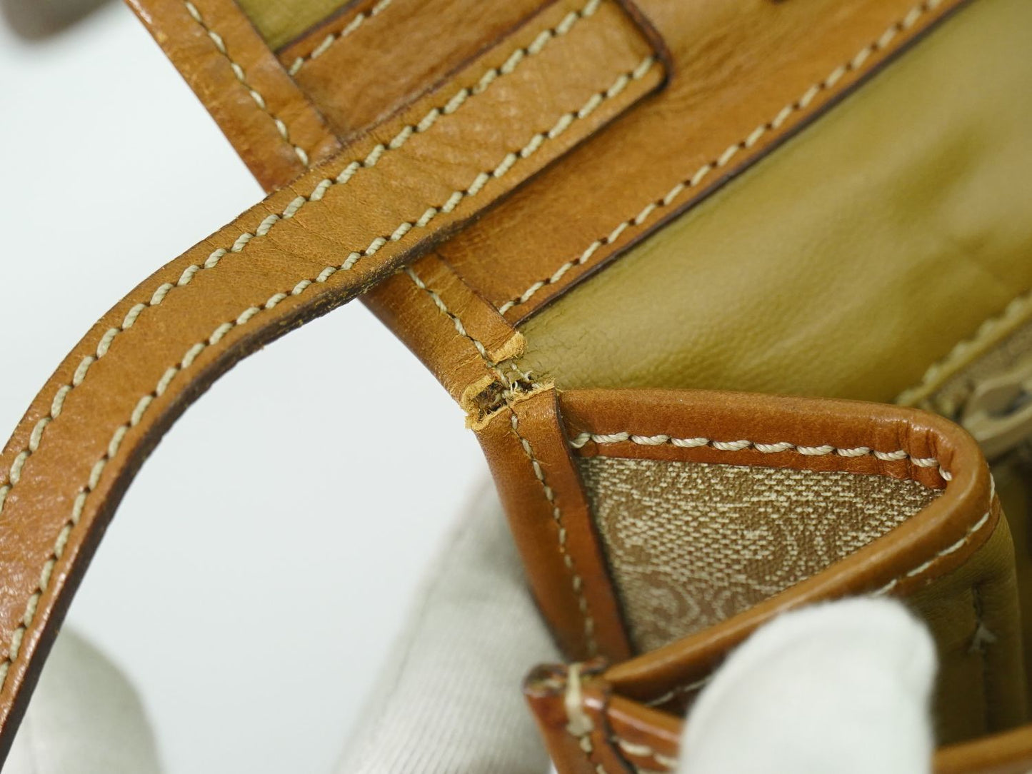 CELINE マカダム 2WAY ショルダーバッグ ベージュ
