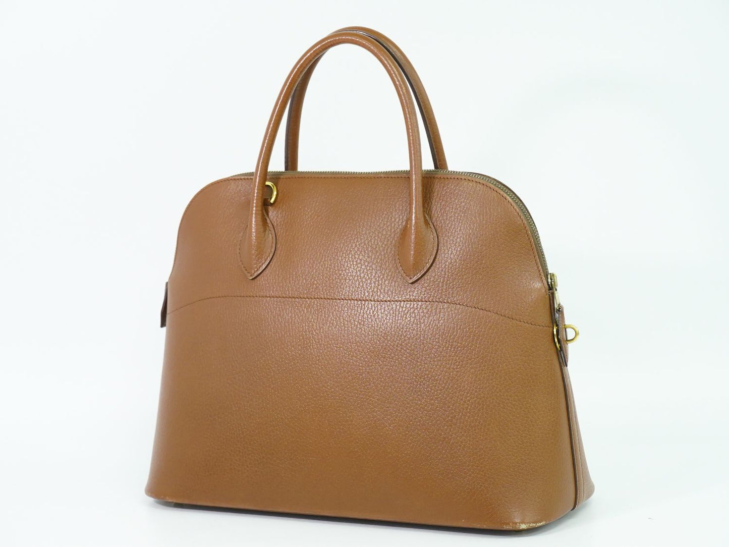 HERMES ボリード 35 ハンドバッグ 〇Z刻 ブラウン