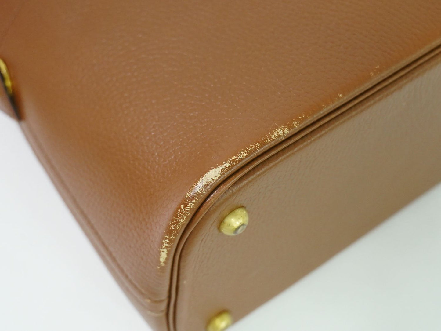 HERMES ボリード 35 ハンドバッグ 〇Z刻 ブラウン