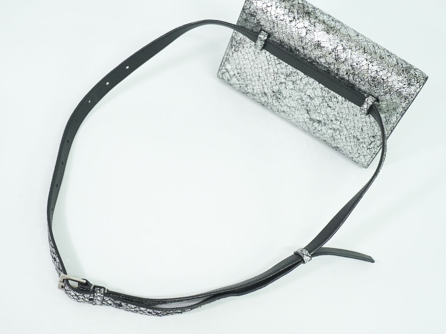 SAINT LAURENT カサンドラ ウエストポーチ シルバー
