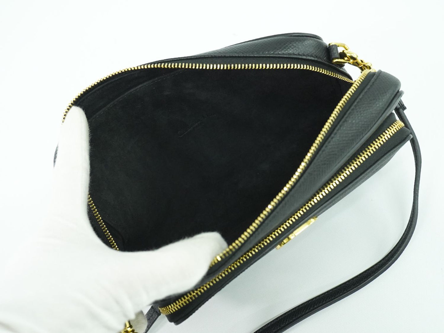 Christian Dior カロ ダブルポーチ ショルダーバッグ ブラック