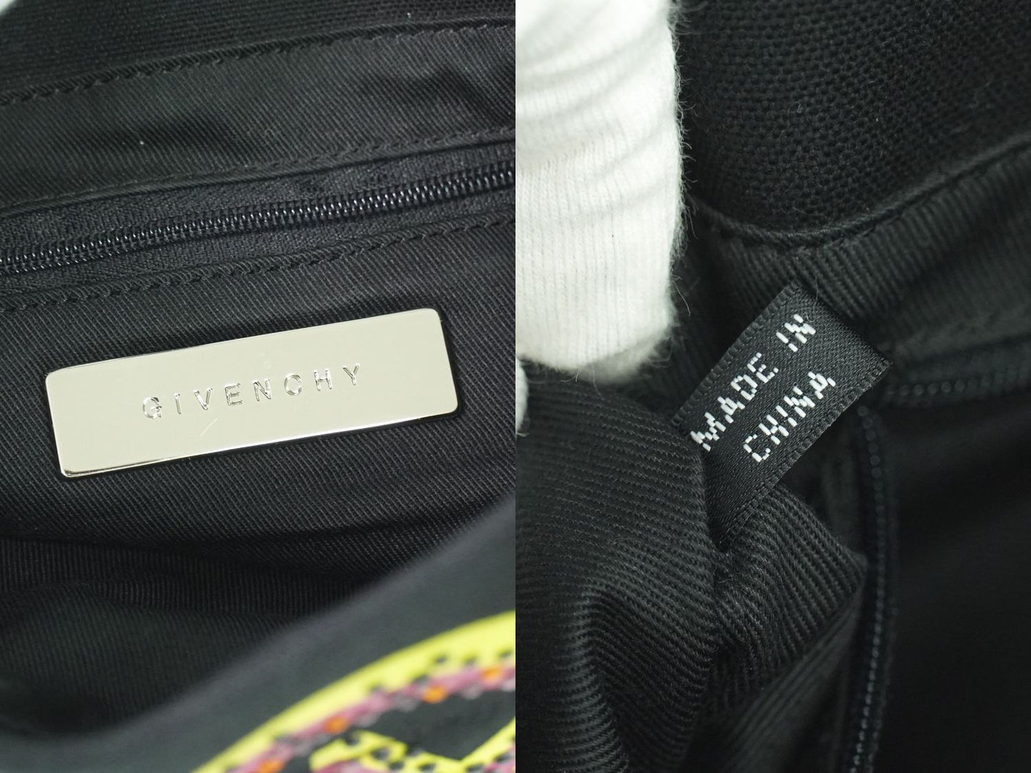 GIVENCHY ロゴ ラインストーン ショルダーバッグ ブラック ピンク イエロー