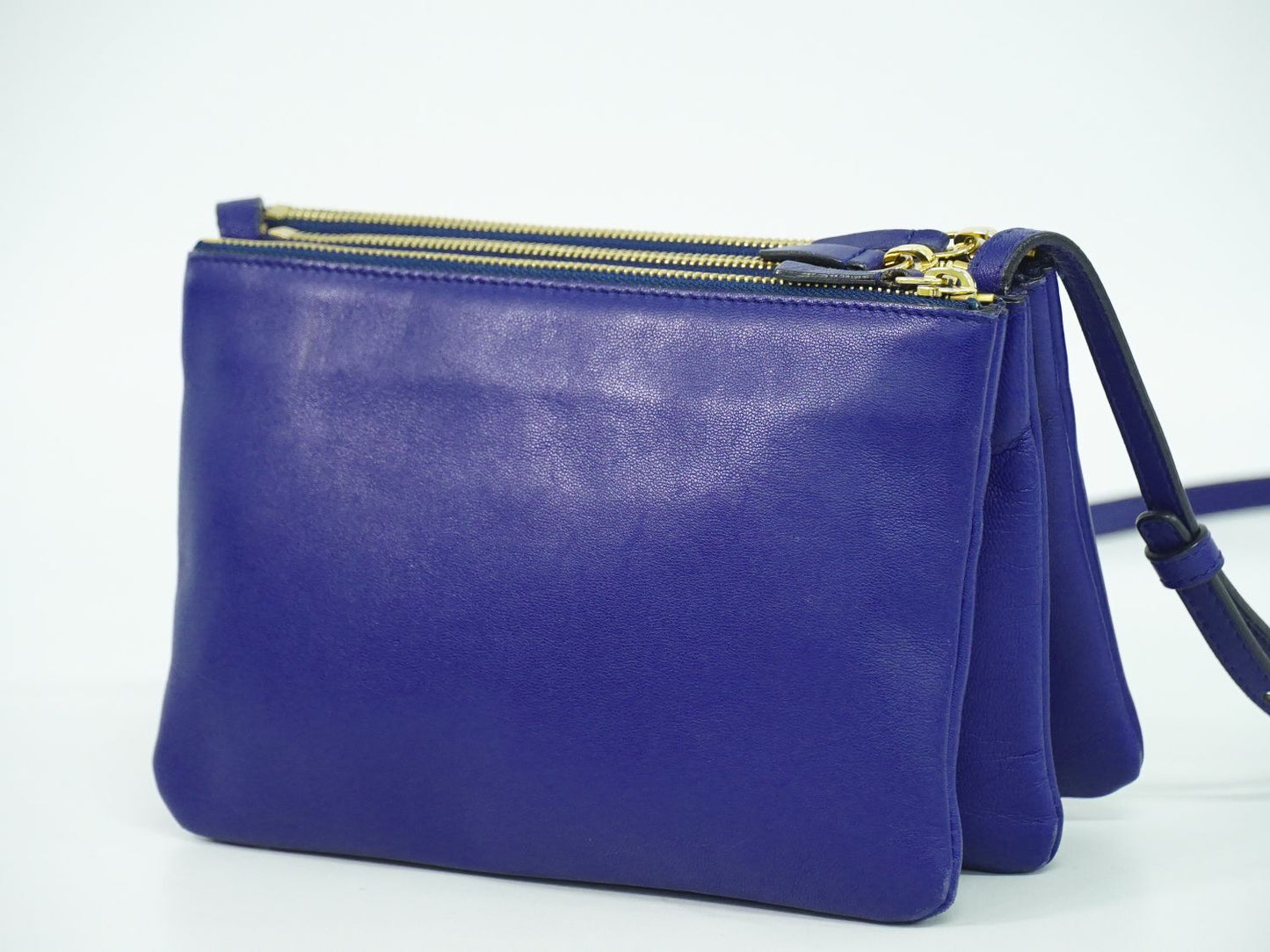 CELINE トリオ スモール ショルダーバッグ ブルー