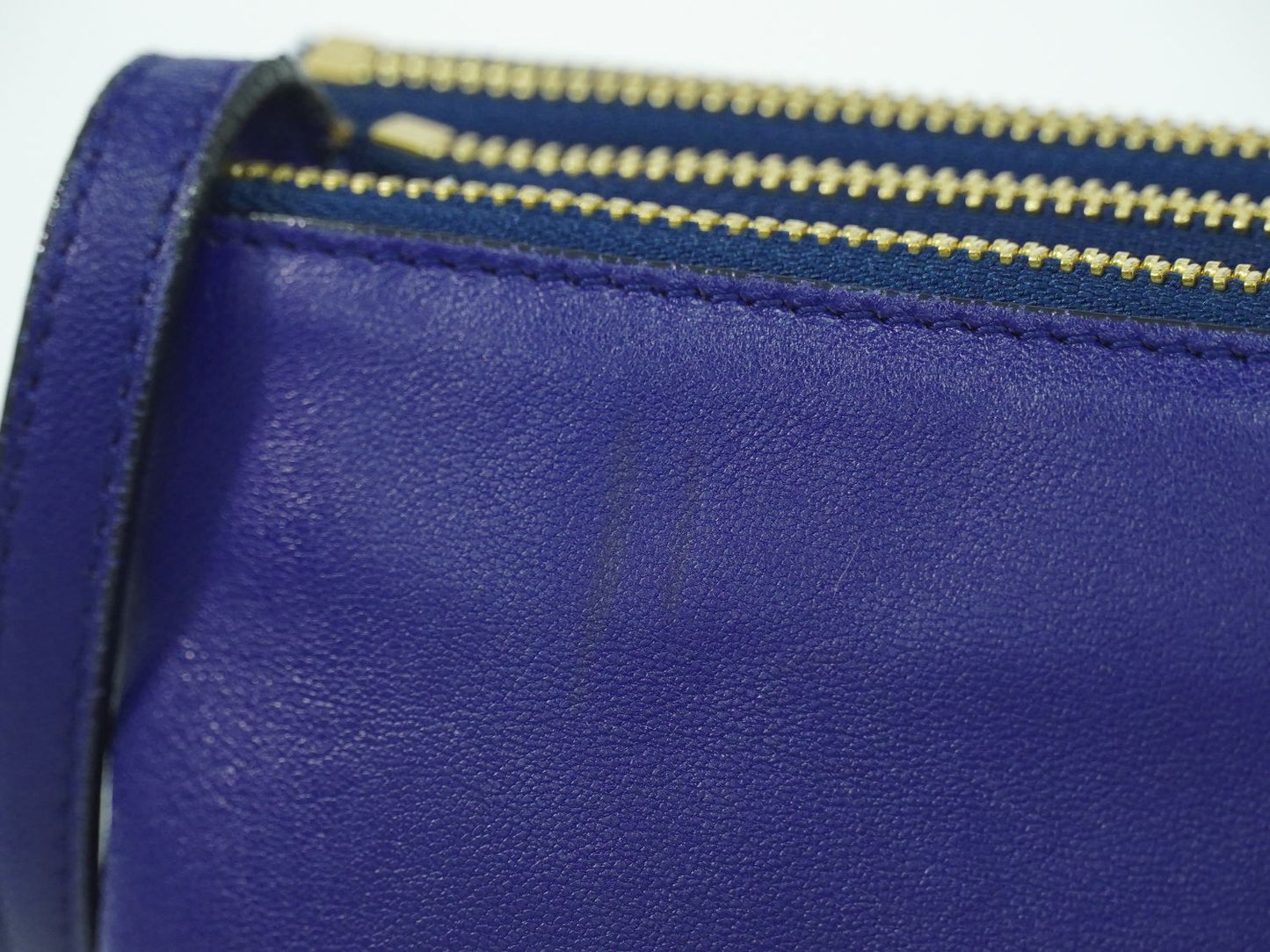 CELINE トリオ スモール ショルダーバッグ ブルー